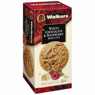  Walker's White Chocolate & Raspberry Biscuits 150g 