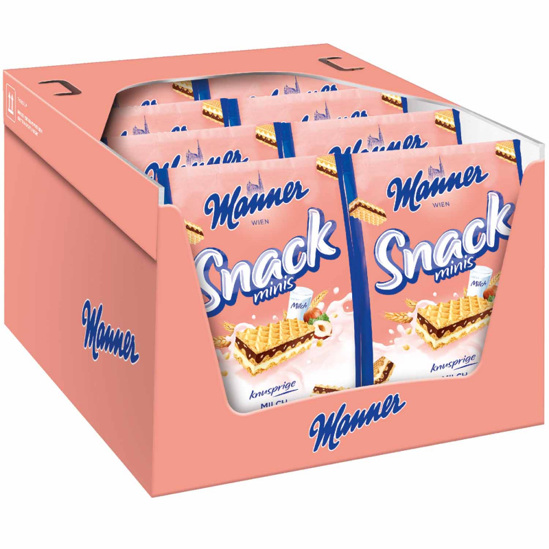  Manner Snack Minis Milch Haselnuss Schnitten 300g 