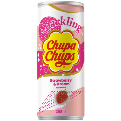  Chupa Chups Sparkling Strawberry & Cream 250ml 