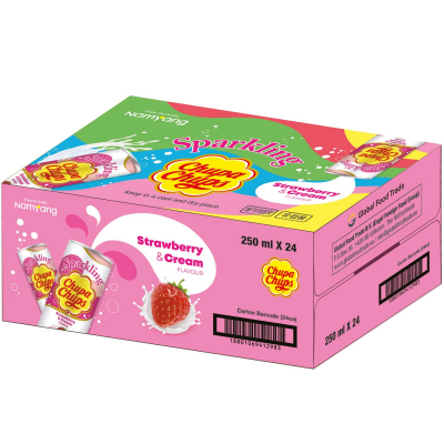  Chupa Chups Sparkling Strawberry & Cream 250ml 