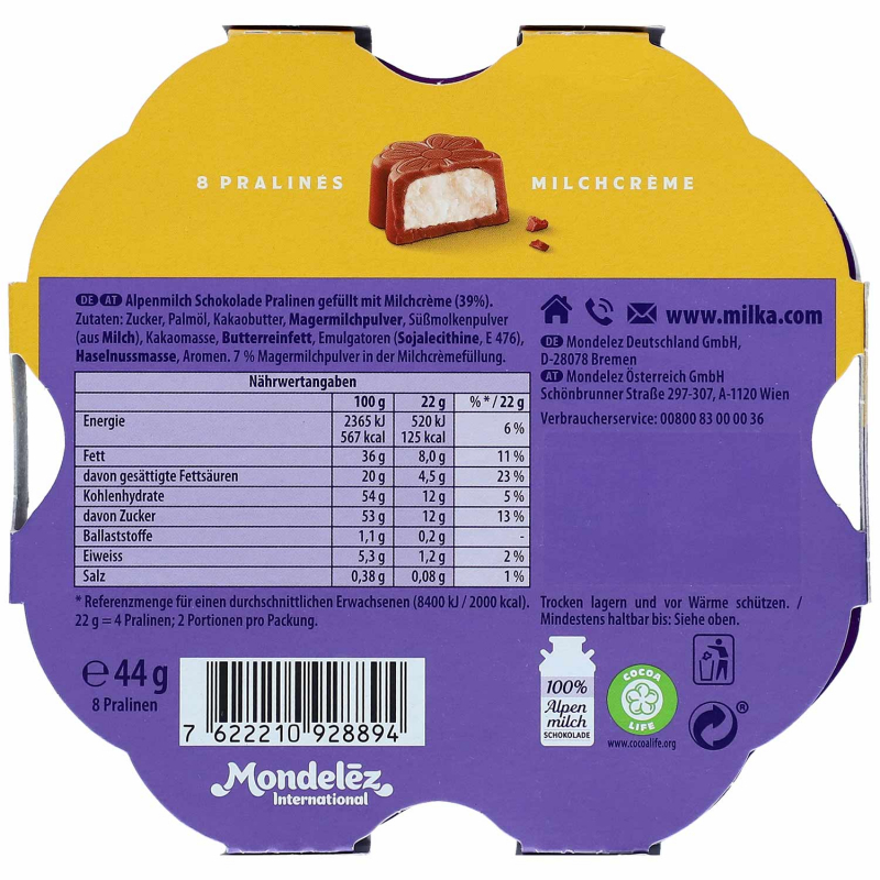  Milka 'Dankeschön' Pralinés Milchcrème 44g 