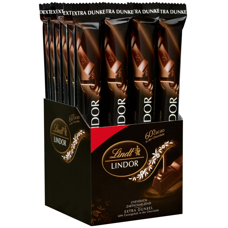  Lindt Lindor 60% Cacao Feinherb Stick 37g 