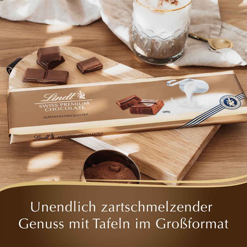  Lindt Swiss Premium Chocolate Vollmilch Extra Tafel 300g 