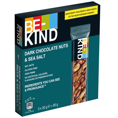  BE-KIND Dark Chocolate Nuts & Sea Salt 3x30g 