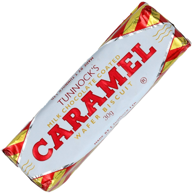  Tunnock's Caramel Milk Chocolate Wafer Biscuits 4x30g 