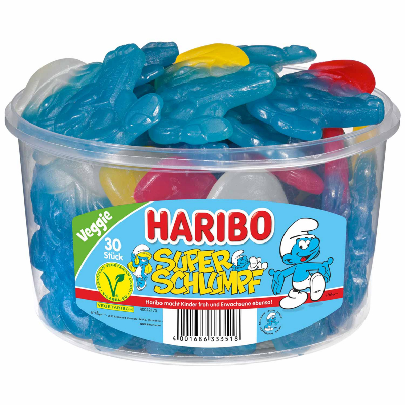  Haribo Super Schlumpf vegetarisch 30er 