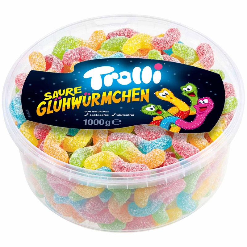  Trolli Saure Glühwürmchen Dose 1kg 