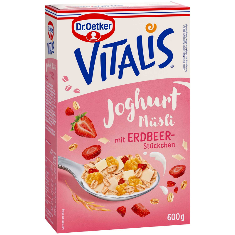  Vitalis Joghurt Müsli mit Erdbeerstückchen 600g 