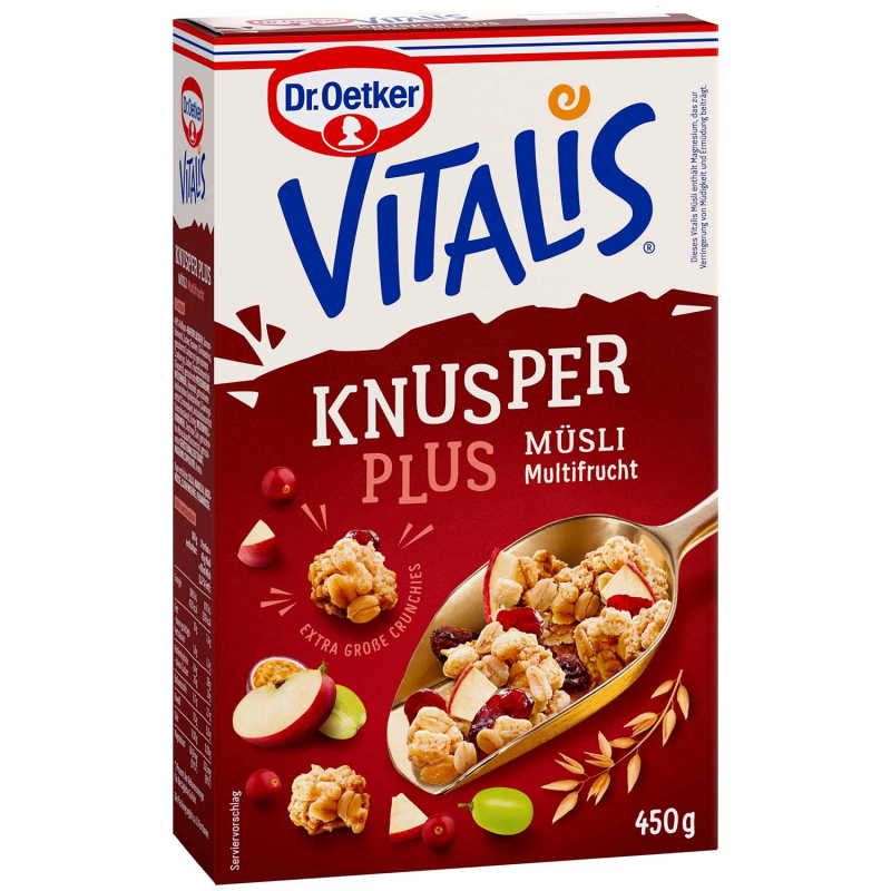  Vitalis Knusper Plus Müsli Multifrucht 450g 