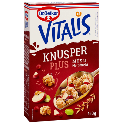  Vitalis Knusper Plus Müsli Multifrucht 450g 