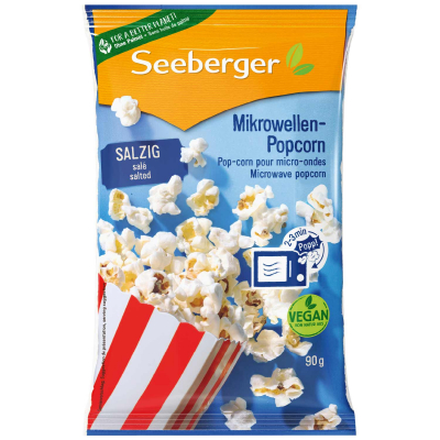  Seeberger Mikrowellen-Popcorn salzig 90g 