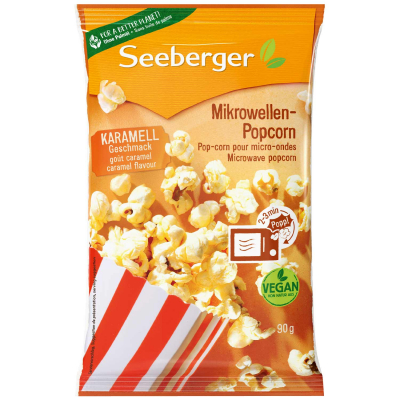  Seeberger Mikrowellen-Popcorn Karamell 90g 