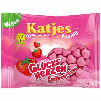  Katjes Family Glücksherzen Erdbeerliebe 250g 
