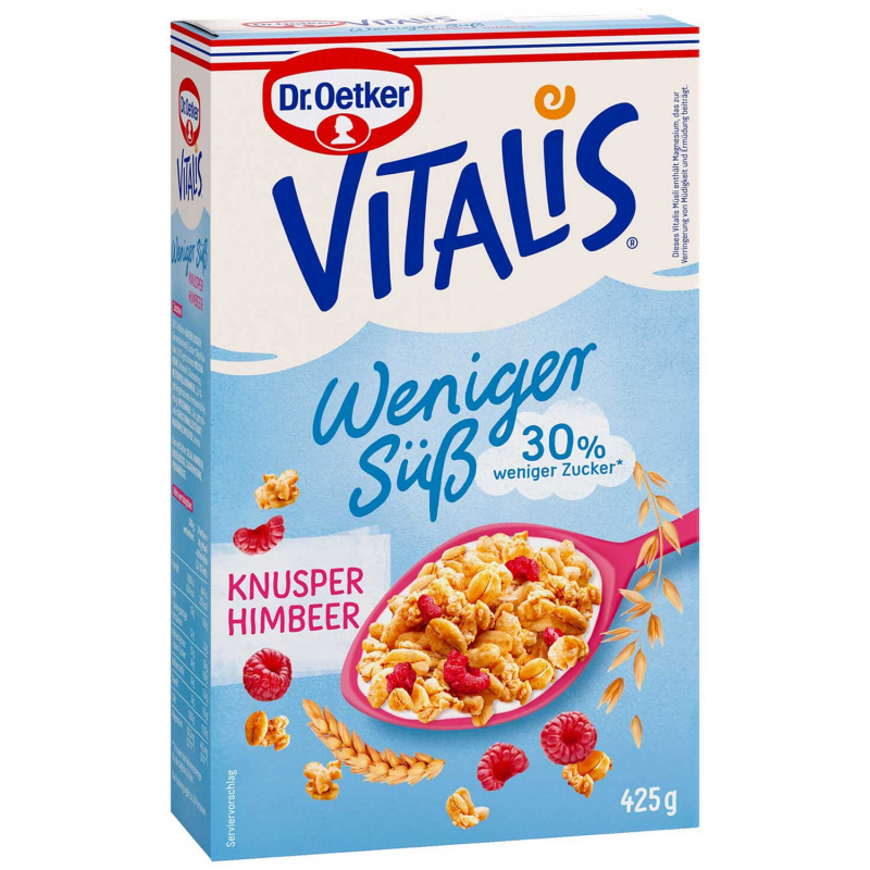  Vitalis Weniger süß Knusper Himbeer 425g 