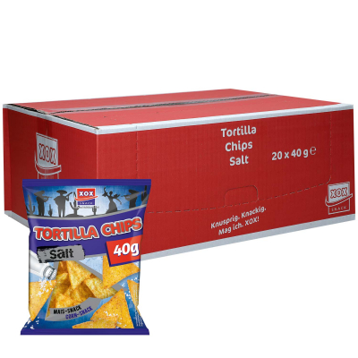  XOX Tortilla Chips Salt 20x40g 