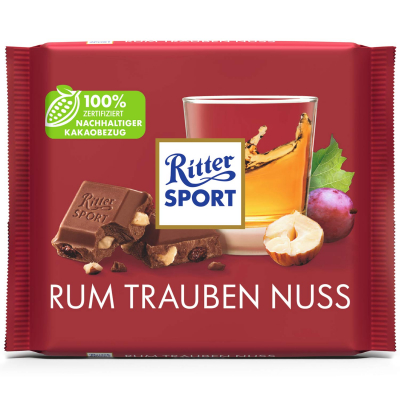  Ritter Sport Rum Trauben Nuss 100g 