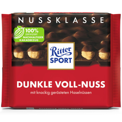  Ritter Sport Nuss-Klasse Dunkle Voll-Nuss 100g 