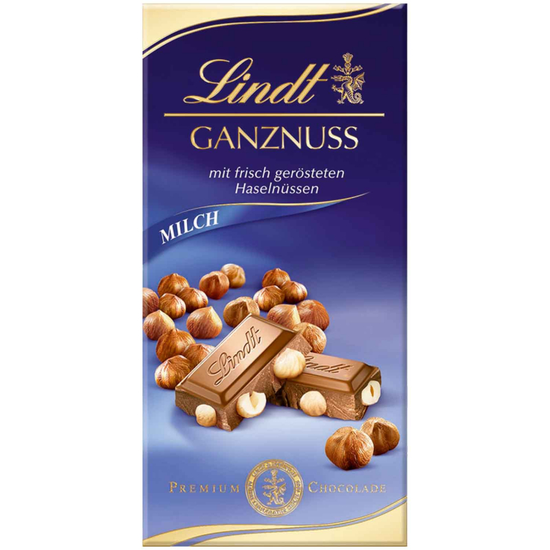  Lindt Ganznuss Vollmilch Tafel 100g 