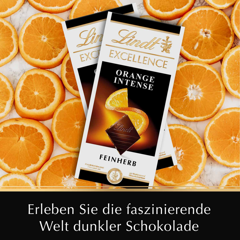  Lindt Excellence Orange Intense Feinherb Tafel 100g 