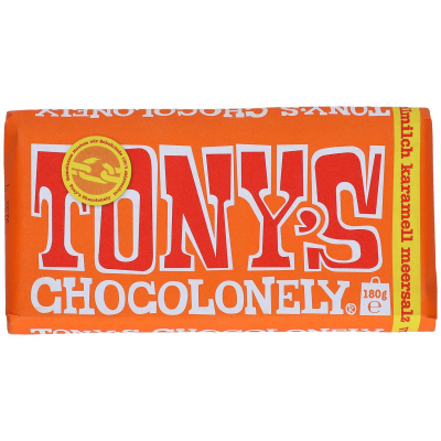  Tony's Chocolonely Vollmilchschokolade Karamell Meersalz 180g 