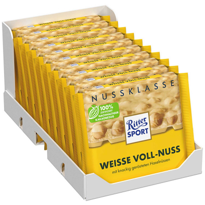  Ritter Sport Nuss-Klasse Weisse Voll-Nuss 100g 