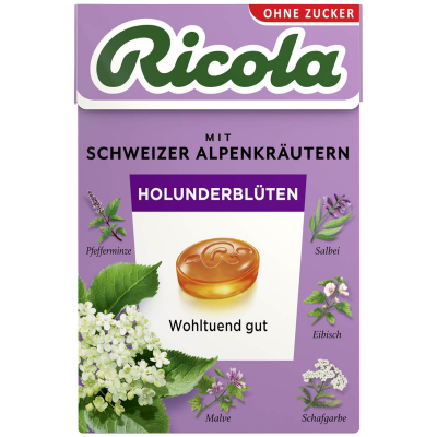  Ricola Holunderblüten ohne Zucker 50g 