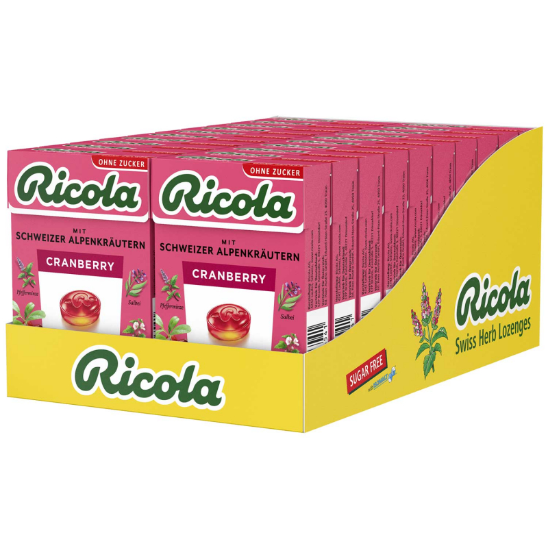  Ricola Cranberry ohne Zucker 50g 