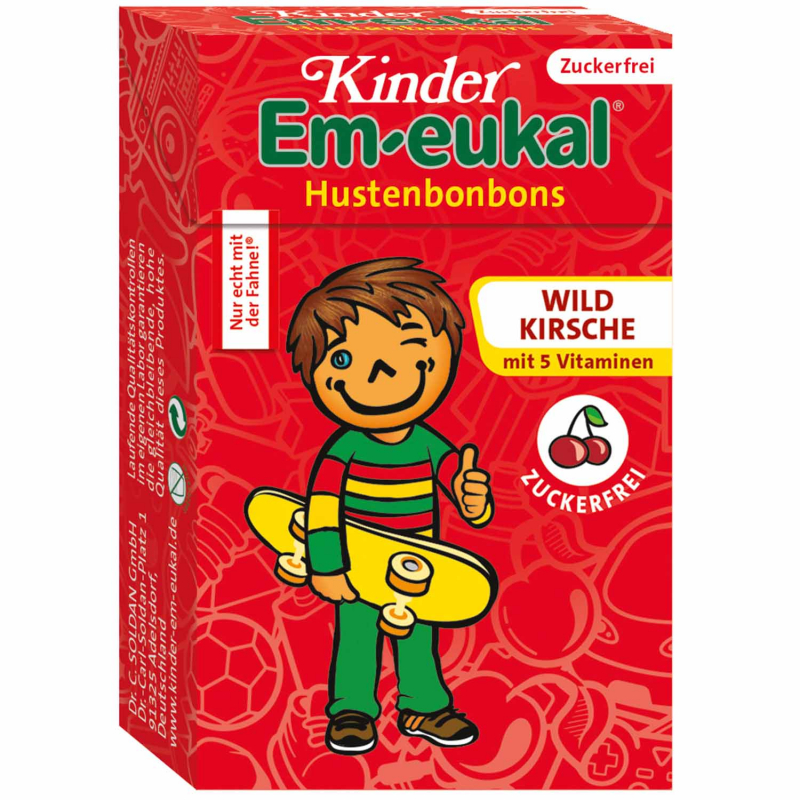  Kinder Em-eukal Hustenbonbons Wildkirsche zuckerfrei 40g 