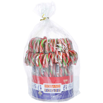  Holland Foodz Zuckerstangen 12cm rot-weiß-grün 72er 