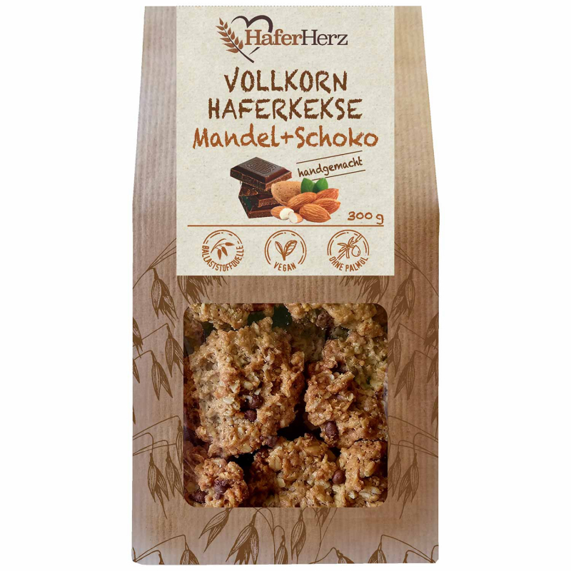  HaferHerz Haferkekse Mandel & Schoko 300g 