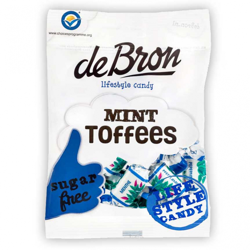  de Bron Mint Toffees sugarfree 90g 