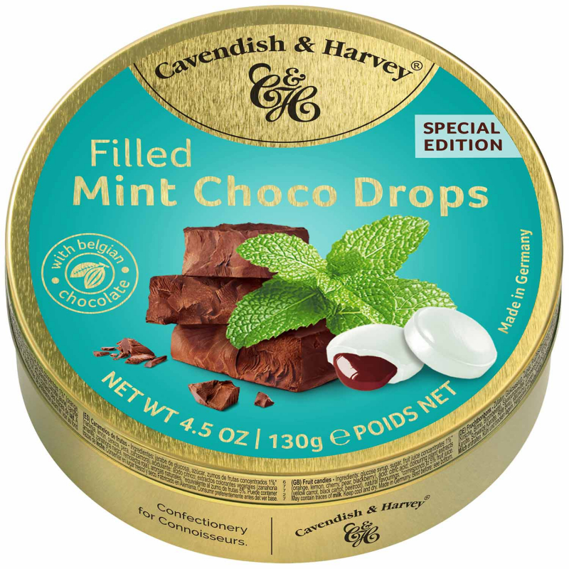  Cavendish & Harvey Filled Mint Choco Drops 130g 