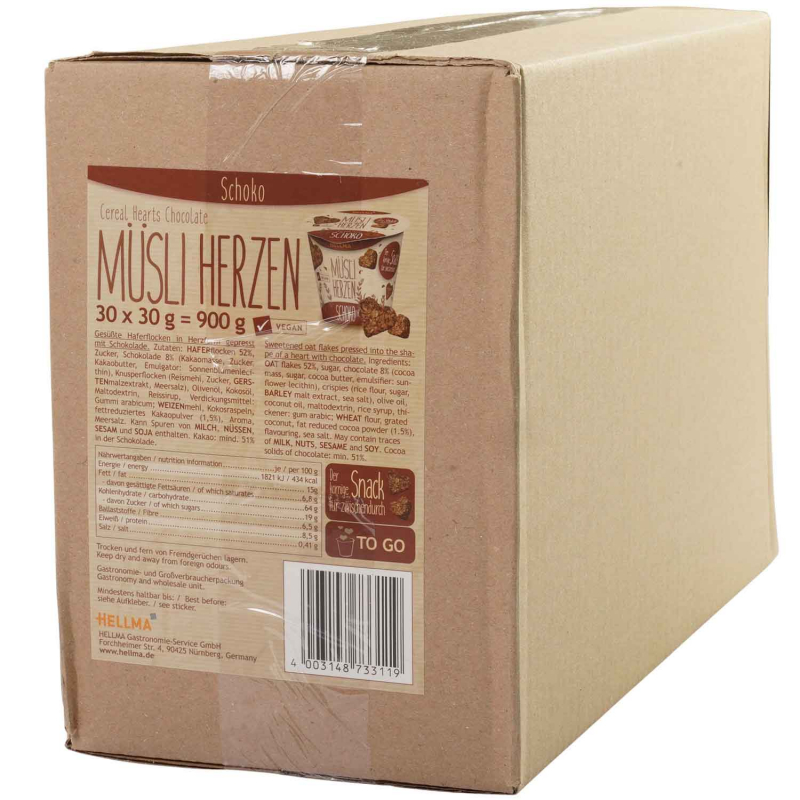  Hellma Müsli Herzen Schoko 30x30g 