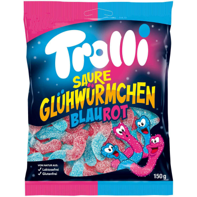  Trolli Saure Glühwürmchen Fan-Favorite Blau-Rot 150g 