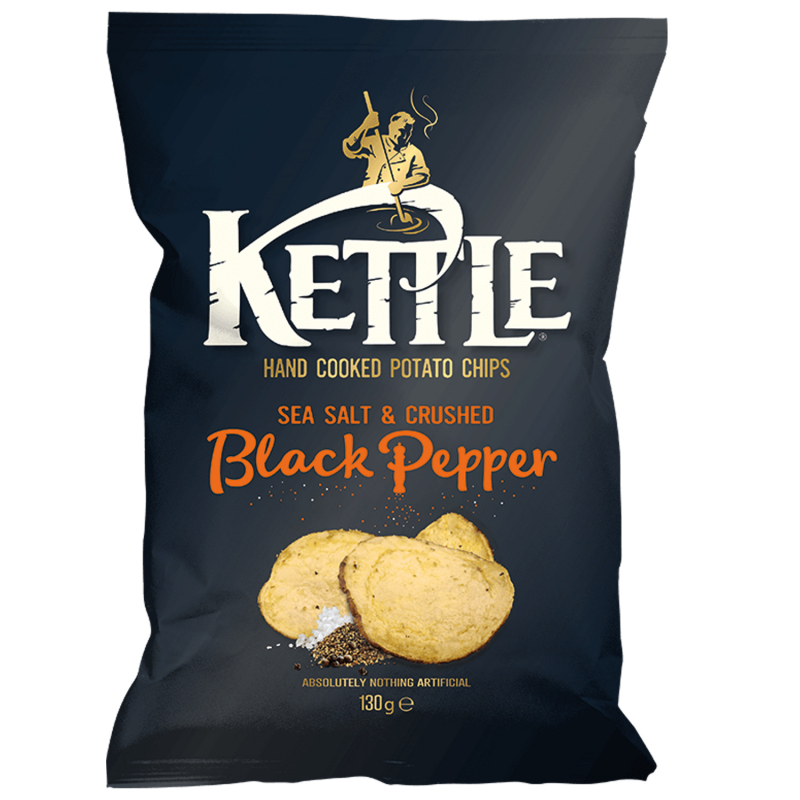  Kettle Chips Sea Salt & Crushed Black Pepper 130g 