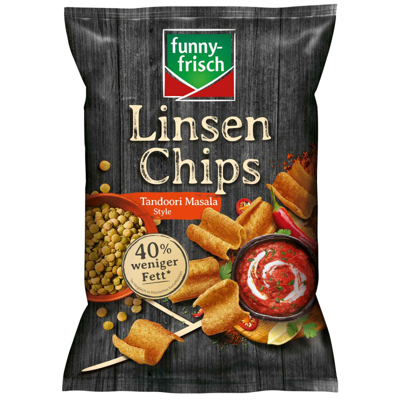  funny-frisch Linsen Chips Tandoori Masala Style 90g 