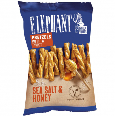  Elephant Twisted Pretzels Sea Salt & Honey 160g 