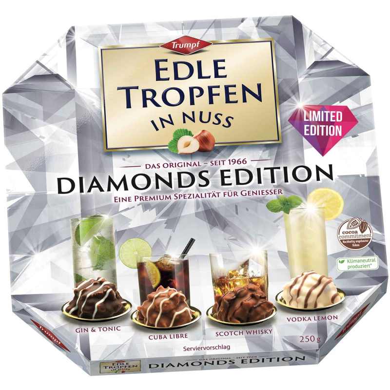  Trumpf Edle Tropfen in Nuss Diamonds Edition 250g 