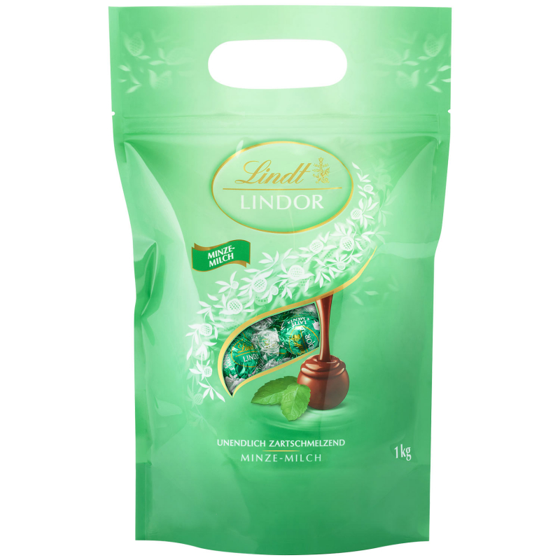  Lindt Lindor Kugeln Vollmilch Minze 1kg 