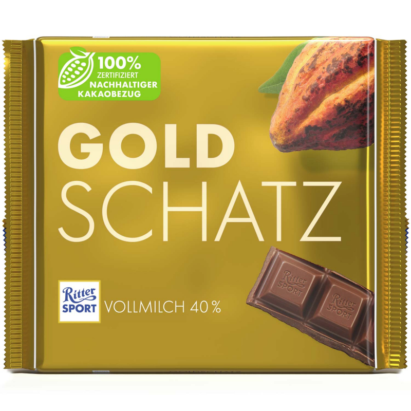  Ritter Sport Vollmilch Goldschatz 250g 