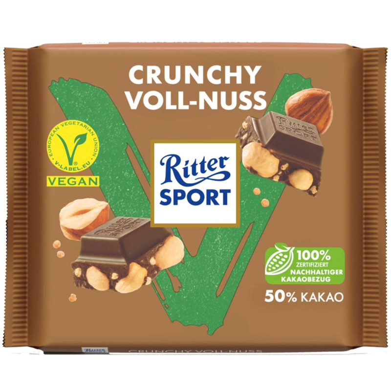  Ritter Sport Vegan Crunchy Voll-Nuss 100g 