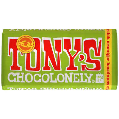  Tony's Chocolonely Vollmilchschokolade Cremiger Haselnuss Crunch 180g 