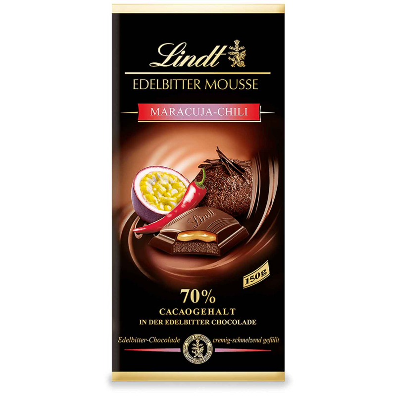  Lindt Edelbitter Mousse Maracuja-Chili Tafel 150g 