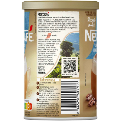  Nescafé Typ Cappuccino weniger süß 220g 