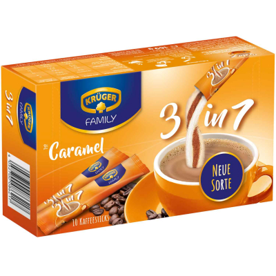  Krüger Family Typ Caramel 3 in 1 Kaffeesticks 10er 