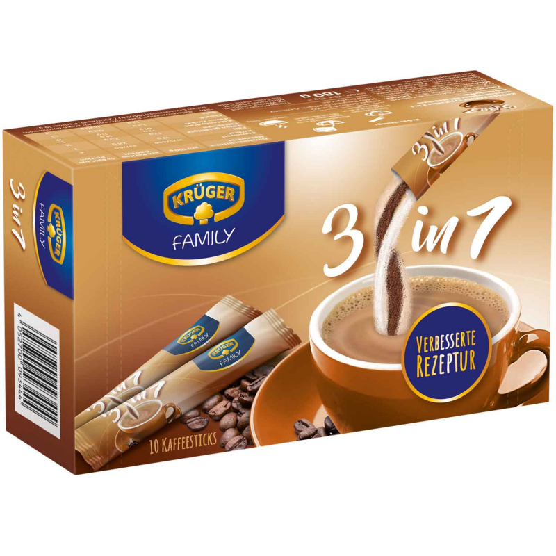  Krüger Family 3 in 1 Kaffeesticks 10er 