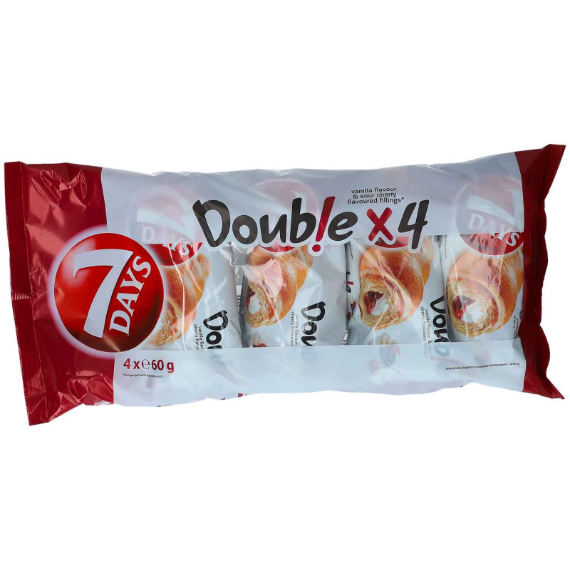  7Days Double Croissant Kirsche & Vanille 4x60g 