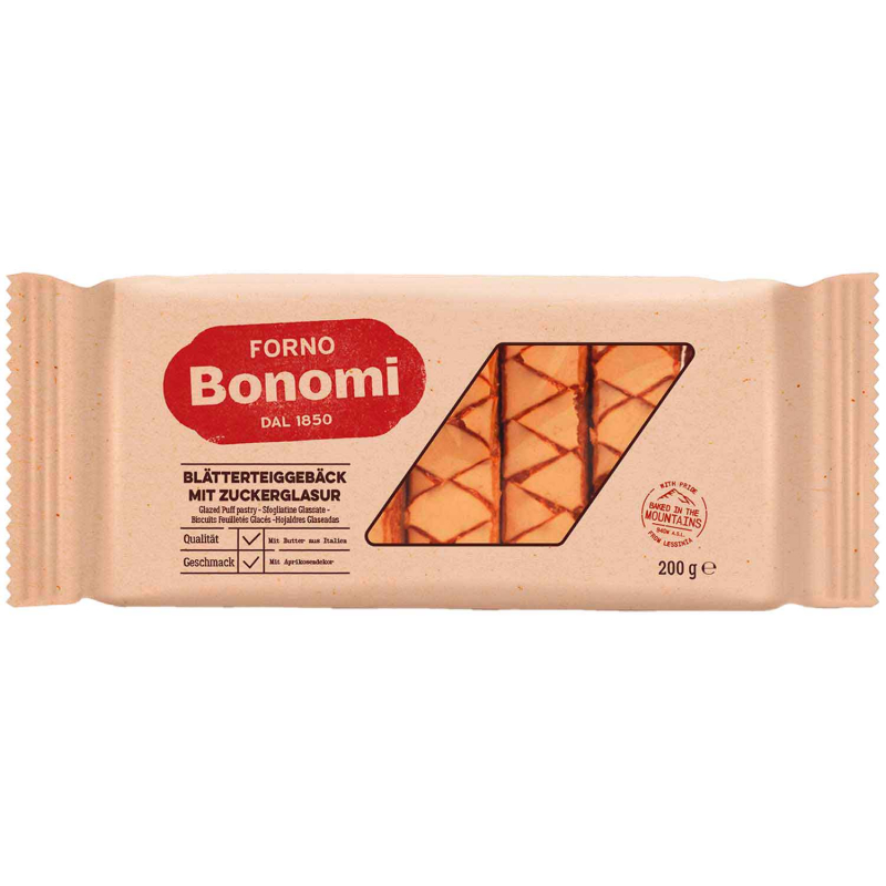  Forno Bonomi Blätterteiggebäck mit Zuckerglasur 200g 