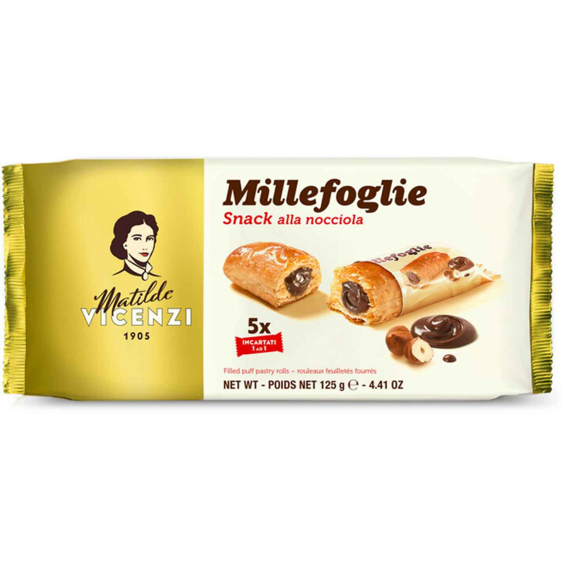  Matilde Vicenzi Millefoglie Snack alla nocciola 5x25g 