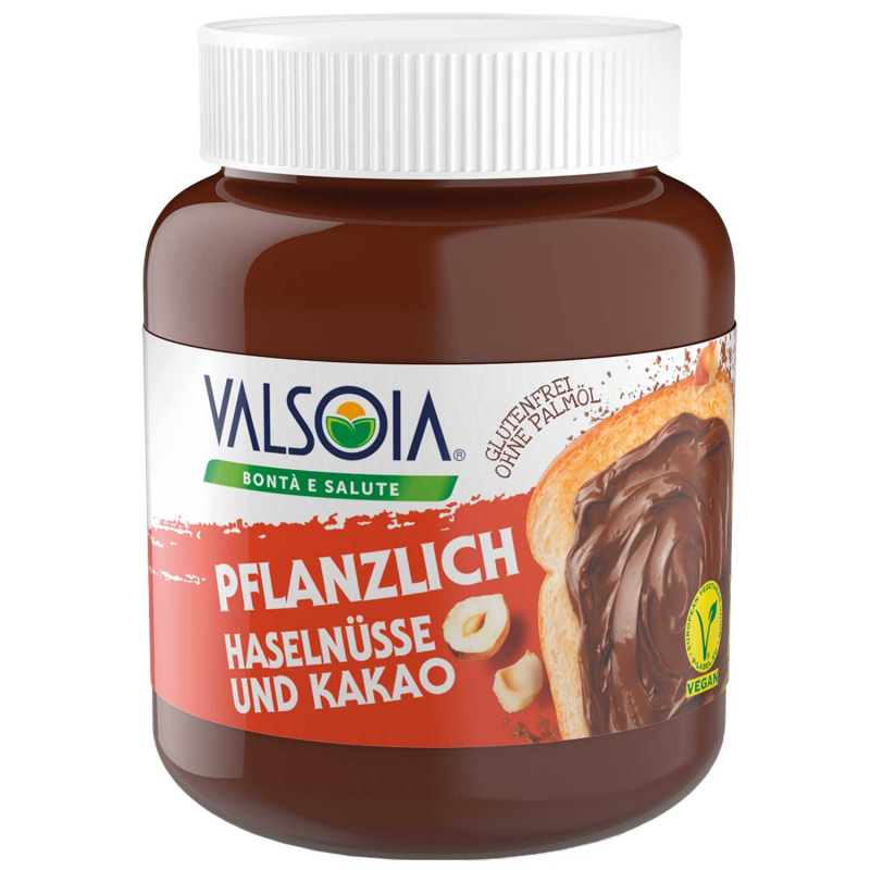  Valsoia Pflanzlich Haselnüsse und Kakao 400g 